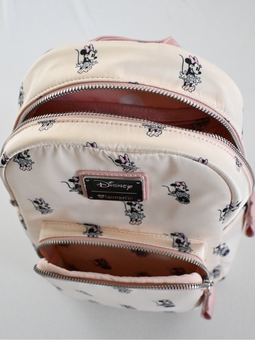 Disney Minnie Mouse Loungefly Mini Satin Backpack Bag - Picture 9 of 10